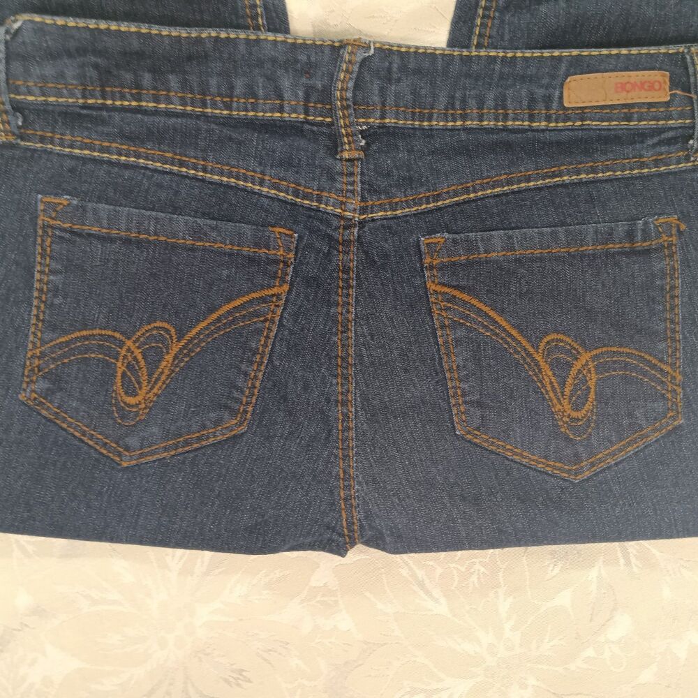 Bongo Ankle Jeans Womens 9 Junior Stretchy Skinny Blue Darkwash Brown Thread